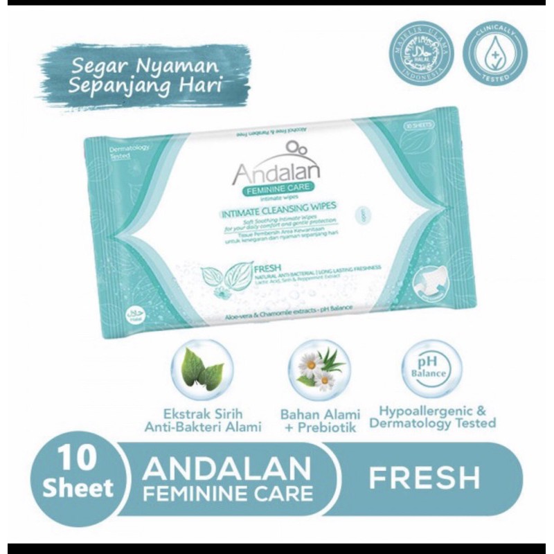 Andalan Feminine Care Intimate Cleansing Wipes 10 pcs Tissu Tisu Basah Wanita