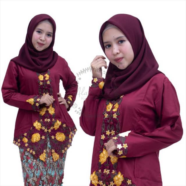 Alantasik - kebaya bordir BIG SIZE / UKURAN JUMBO / kabaya bunga / baju kabaya warna