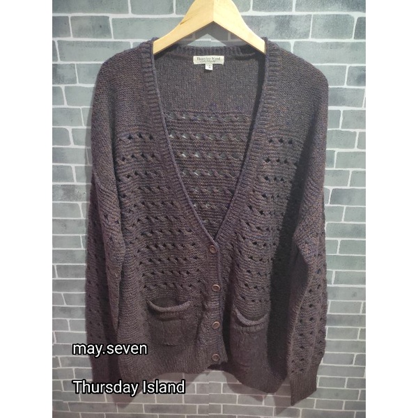 Thursday Island - long cardigan jaring rajut