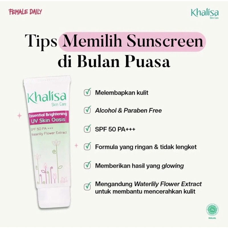 KHALISA Essential Brightening UV Skin Oasis Sunscreen SPF50PA+++