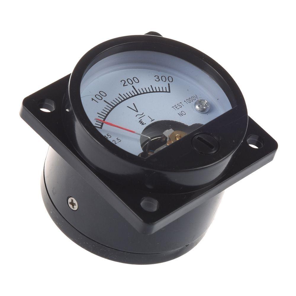 Quinton Voltmeter SO-45 Hitam Arus Voltmeter Voltage Gauge Meter Bulat AC Tegangan AC 0-300V Volt Tester