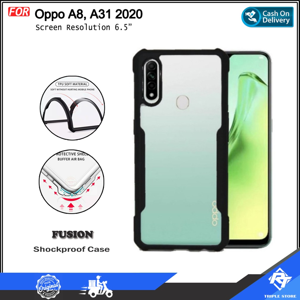 Case Oppo A8 2020 Oppo A31 2020 Soft Hard TPU HD Transparent Casing Cover