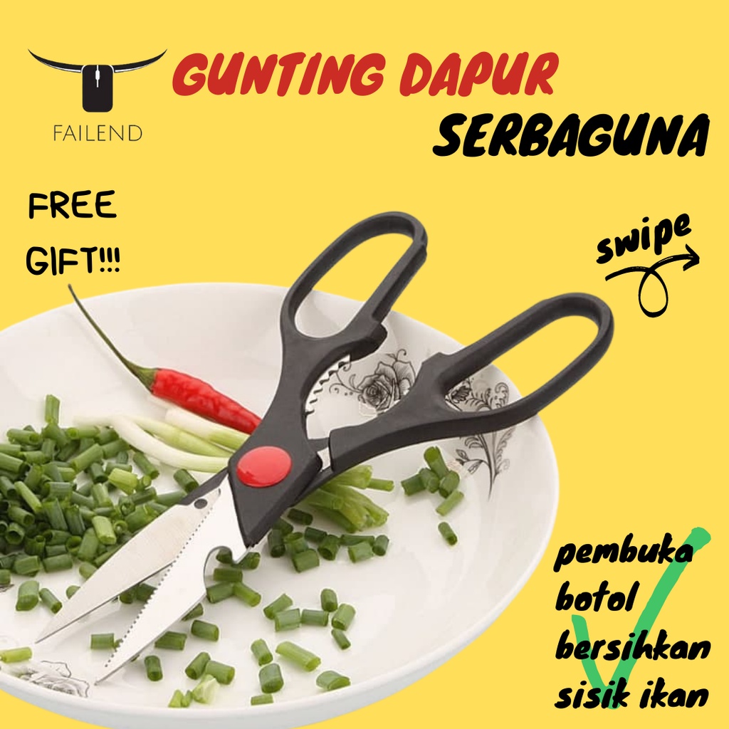 Gunting Dapur Serbaguna Multifungsi Bahan ABS Stainless Steel