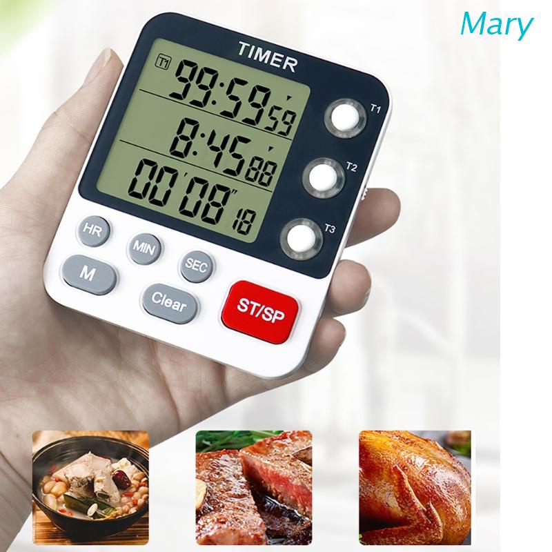 Mary Timer Digital Dengan Layar Besar + Volume Bisa Disesuaikan Untuk Dapur