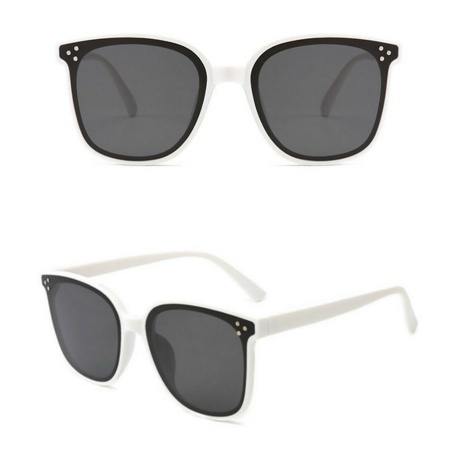 Kacamata Hitam Design Retro Mata Kucing Kacamata Hitam Wanita Sunglasses-putih