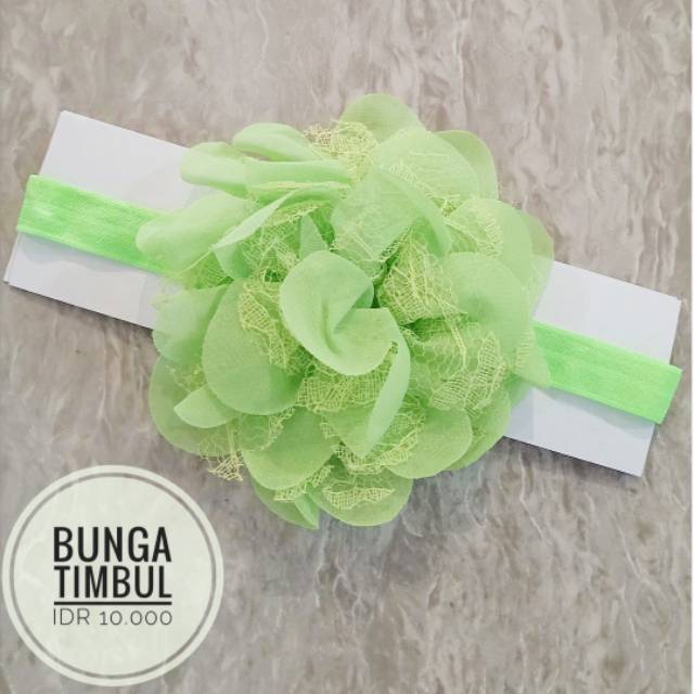 Bandana bando headband anak bayi bunga timbul mix brukat lucu cantik murah import