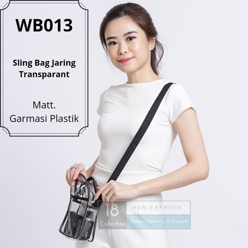 [Bisa COD] Waist Bag Sling Bag Transparant Dengan Jaring Pria Wanita Bisa Pakai