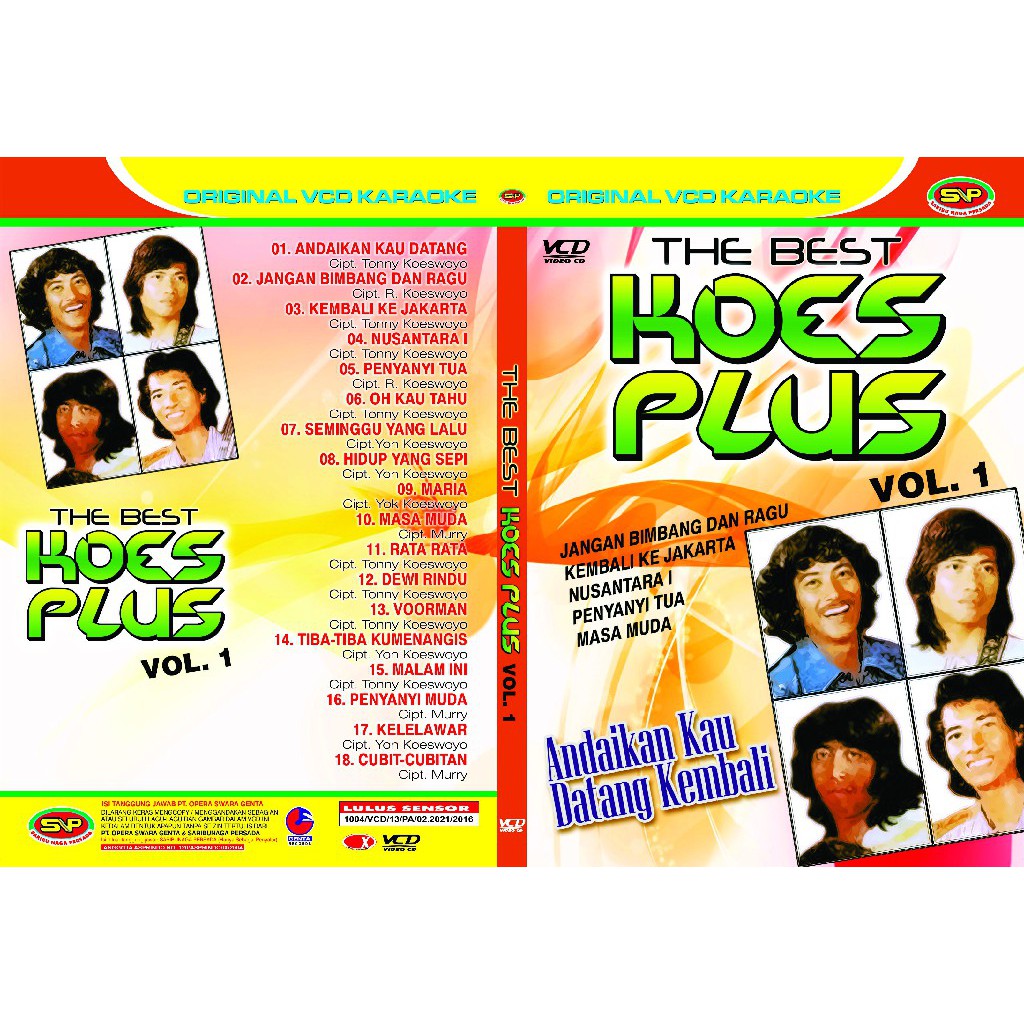 Vcd Original Pop Kenangan - The Best Koes Plus Vol 1