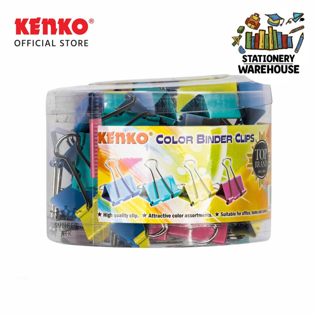 

COLOR BINDER CLIP KENKO No.111 / Penjepit Kertas - 1 DRUM