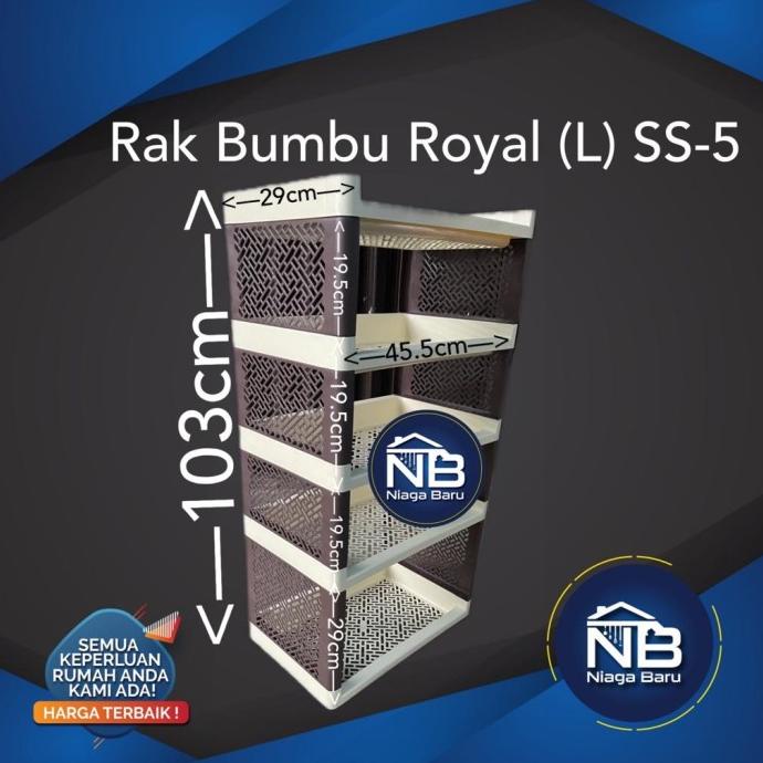Rak Plastik Serbaguna Susun 5 L Rak Susun Rak Portable Rak Bumbu Royal