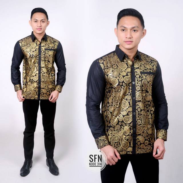 Atasan batik || kemeja batik pria panjang