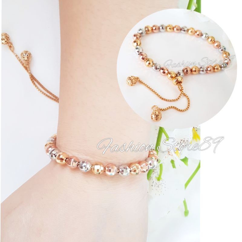 Gelang Serut Butir Kombinasi Xuping Cantik Pehiasan lapis emas 18k bestseller bestquality restok