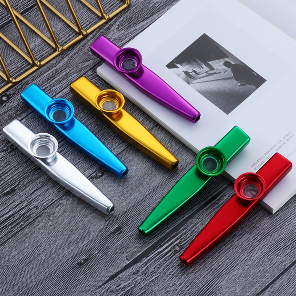 Suyou Alat Musik Flute Kazoo 6 Warna Bahan Metal Ukuran 12cm Untuk Pemula / Hadiah Ulang Tahun