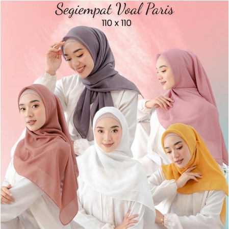 KERUDUNG PARIS PREMIUM VOAL PARIS PREMIUM 110X110cm // SEGIEMPAT PARIS PREMIUM VOAL BISA COD IMAHFASHION