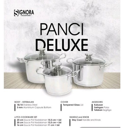 Panci Set Deluxe Signora/Panci Stainless