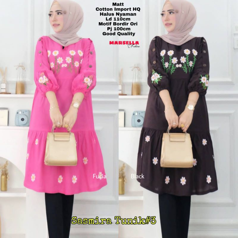 SASMIRA TUNIK #3 BY MARSELLA||COTTON IMPORT LD 110 PJ ,100 BORDIR