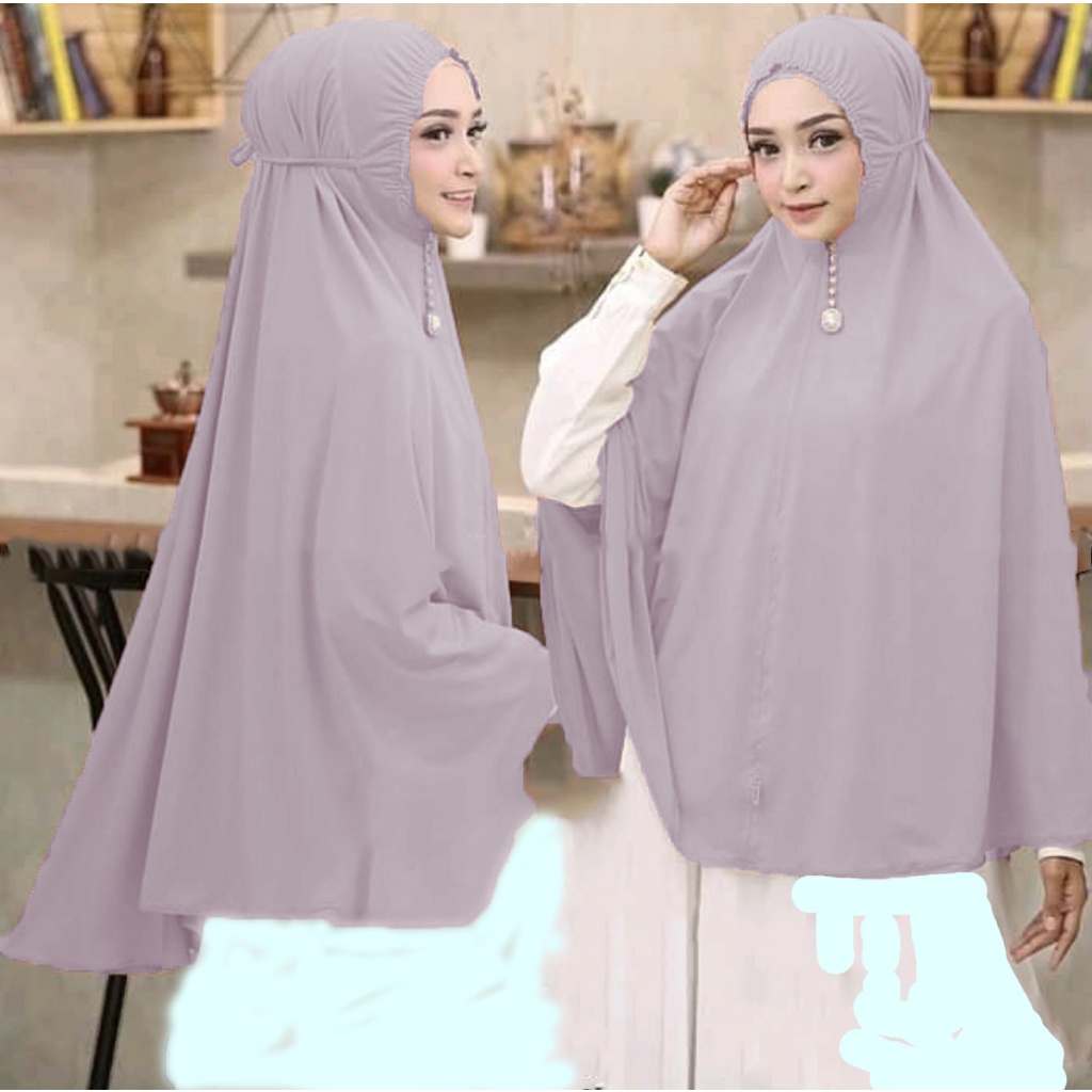Jilbab Hijab Kerudung Bergo Khimar Karet Khadijah Jersey Jumbo Syari
