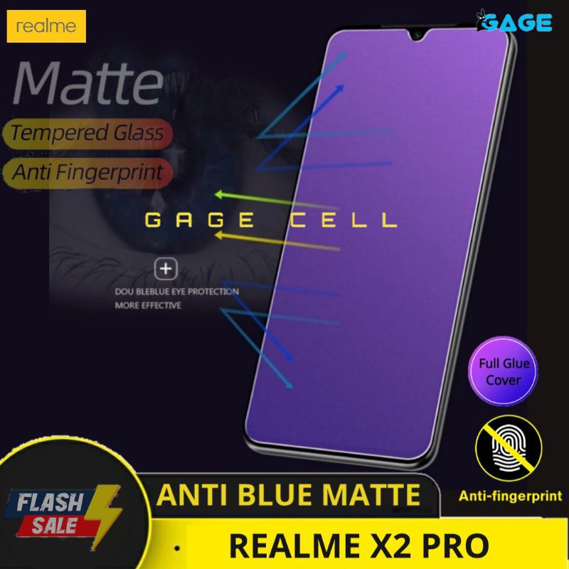 TEMPERED GLASS ANTI BLUE MATTE RAY REALME XT X2 PRO TG ANTI GORES RADIASI REALMI XT X2PRO FULL LAYAR