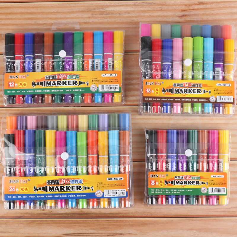 

✷Snell berminyak berkepala dua spidol pena cat air spidol pena seni khusus anak-anak 24/36 warna