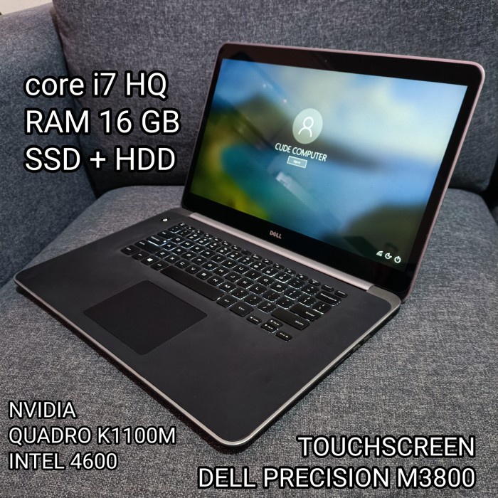 core i7 HQ/DUAL VGA/16GB RAM/SSD+HDD /DELL PRECISION M3800/ LAPTOP DESIGN
