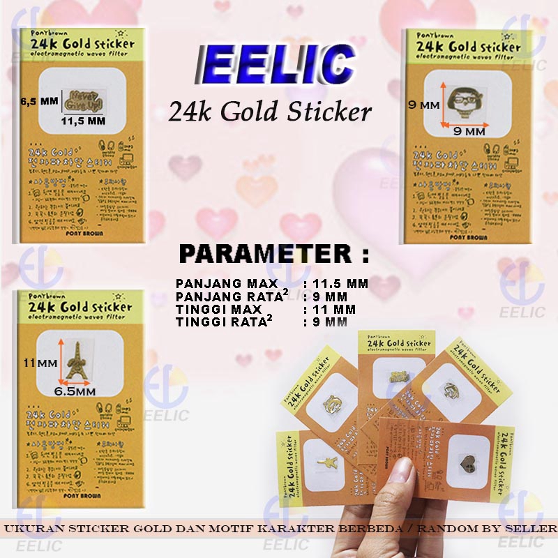 EELIC EELIC STR-GOLD 1 pcs stiker hp warna emas 24K anti-radiasi elektromagnetik