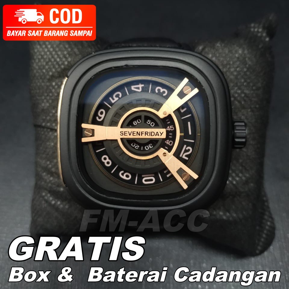 Jam Tangan Sevenfriday Pria Kulit - Hitam