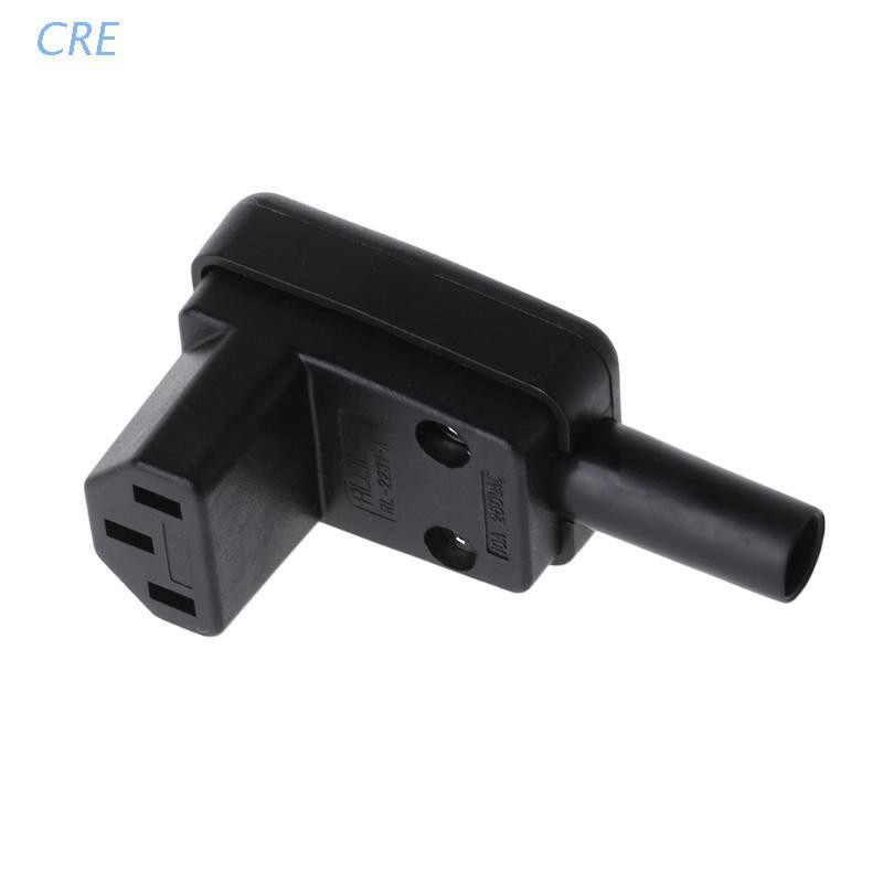 Cre Iec320 C13 Konektor Kabel Power 90 Derajat Female Plug Ac 10a 250v