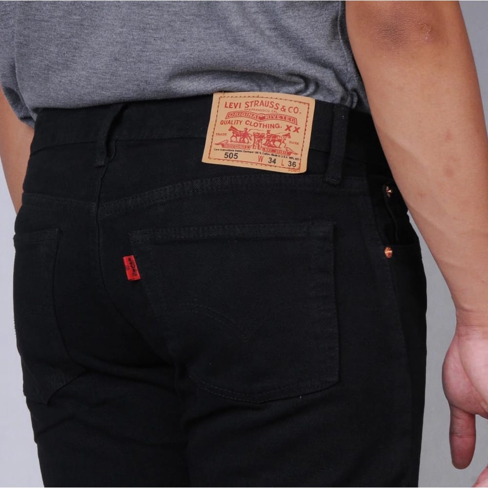 CELANA JEANS PRIA HITAM STANDAR CELANA PANJANG LAKI LAKI REGULER FIT BLACK PEKAT CELANA JINS PRIA HITAM