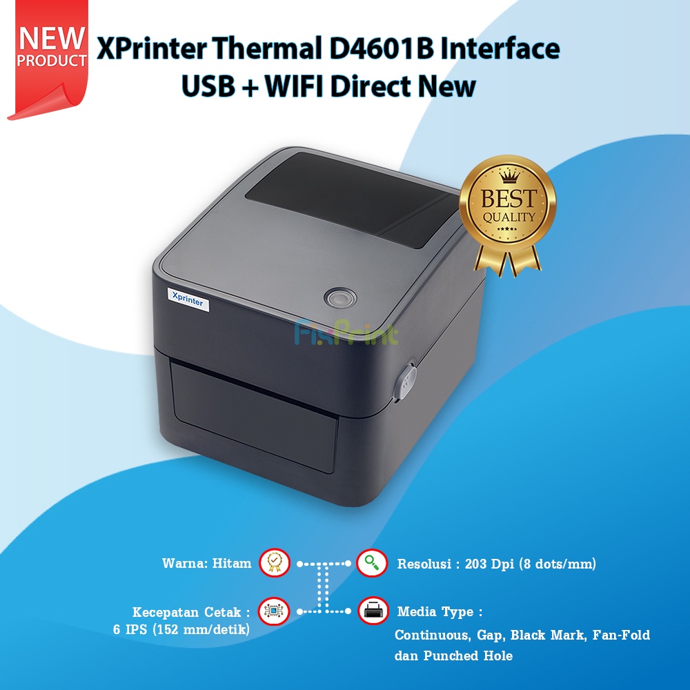 Printer Label Barcode XP-D4601B USB Wireless New XPrinter Thermal D4601B Interface USB + WIFI Direct