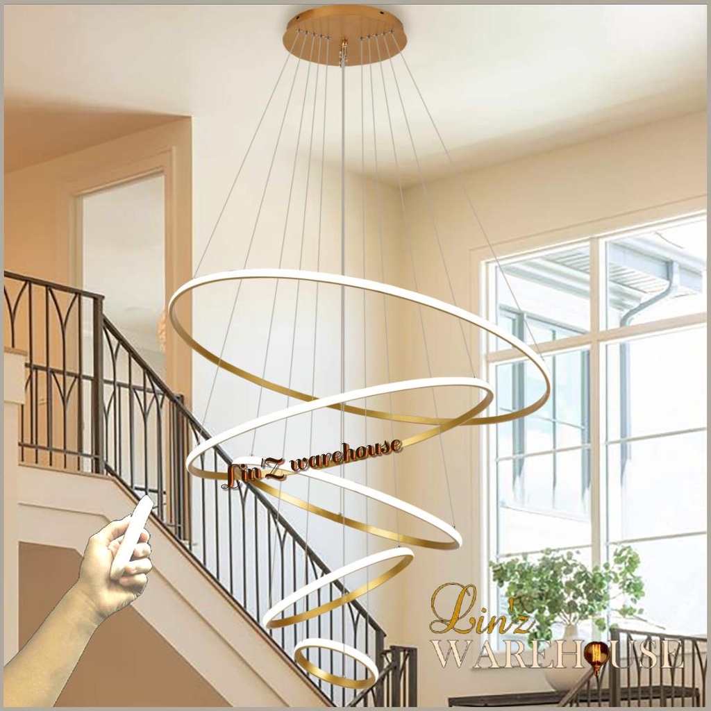 Jual Lampu gantung void MODERN 3 COLOURS OUTER RING REMOTE pendant