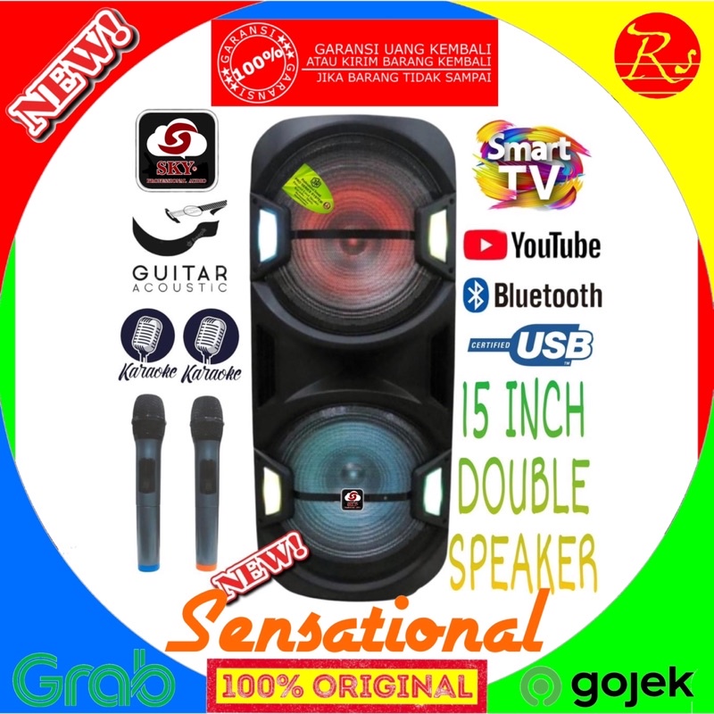 Speaker Portable sky audio Style 15 Double Speaker 15 Inch Karaoke Youtube