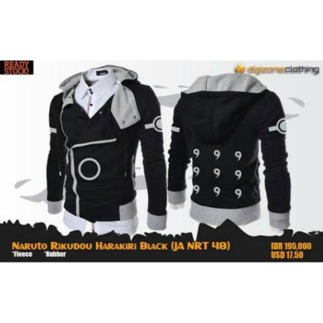 TERBARU | Jaket Harakiri Naruto Rikudo Hitam