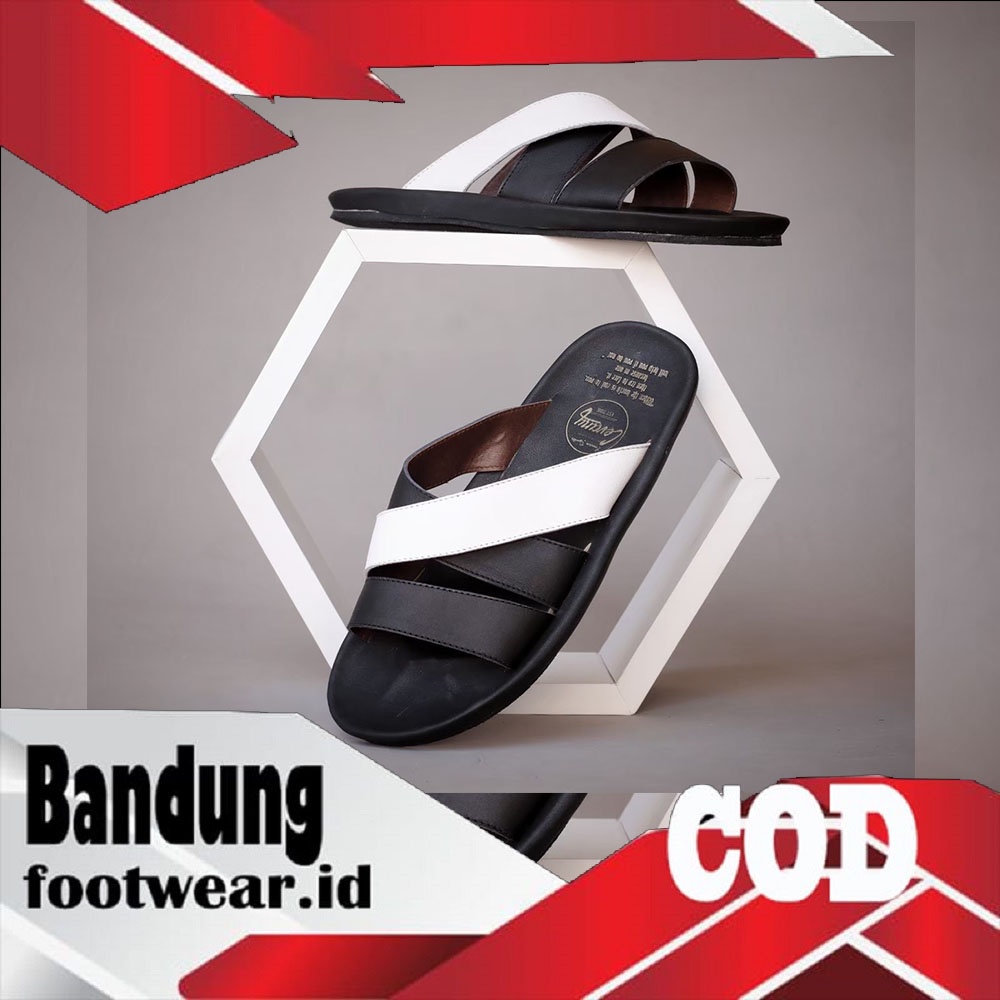 Sandal Slide Pria Sandal CEVANY POLET Sandal Slop Pria Kulit Asli Ori Sendal Selop Cowok Trendy Keki