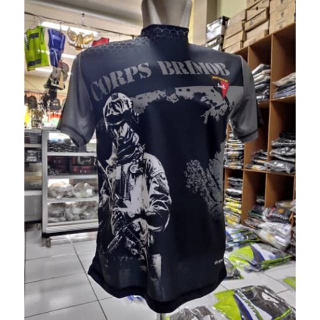 Kaos baju Jersey Brimob model hitam