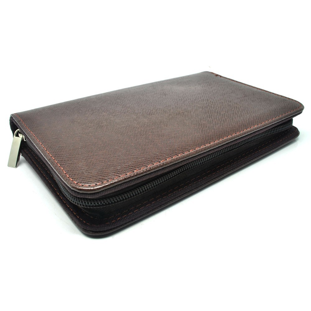 Grab Medan Buku Catatan Binder Note Cover Kulit Plus Kalkulator Y8302 Brown