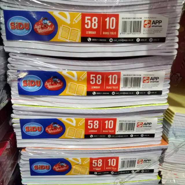 

Buku Tulis Sinar Dunia SiDu Isi 10 Buku 1 Pack 58 Lembar Motif Beragam Pengiriman Motifnya Campur