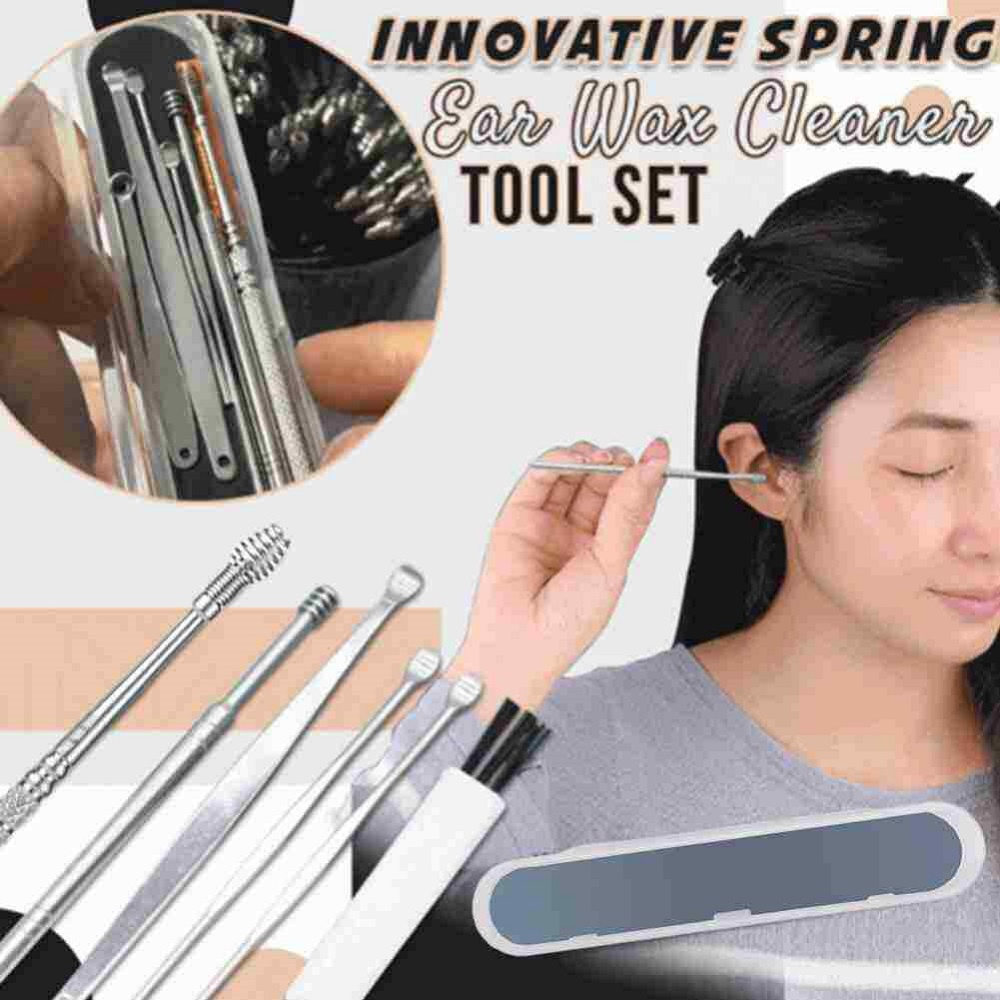 6pcs / Set Alat Pembersih Kotoran Telinga Bahan Stainless Steel