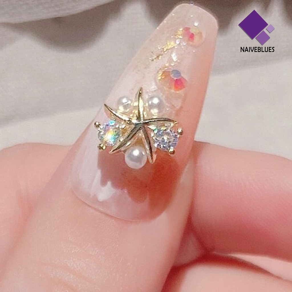 Naiveblue &gt; Berlian Imitasi Bentuk Bintang Laut Untuk Dekorasi Nail Art DIY