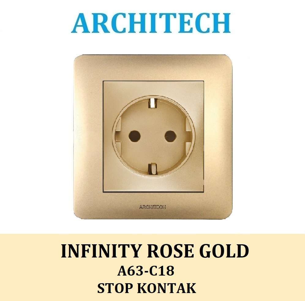 Architech Infinity A63-C18 Gold Stop Kontak - Colokan Listrik