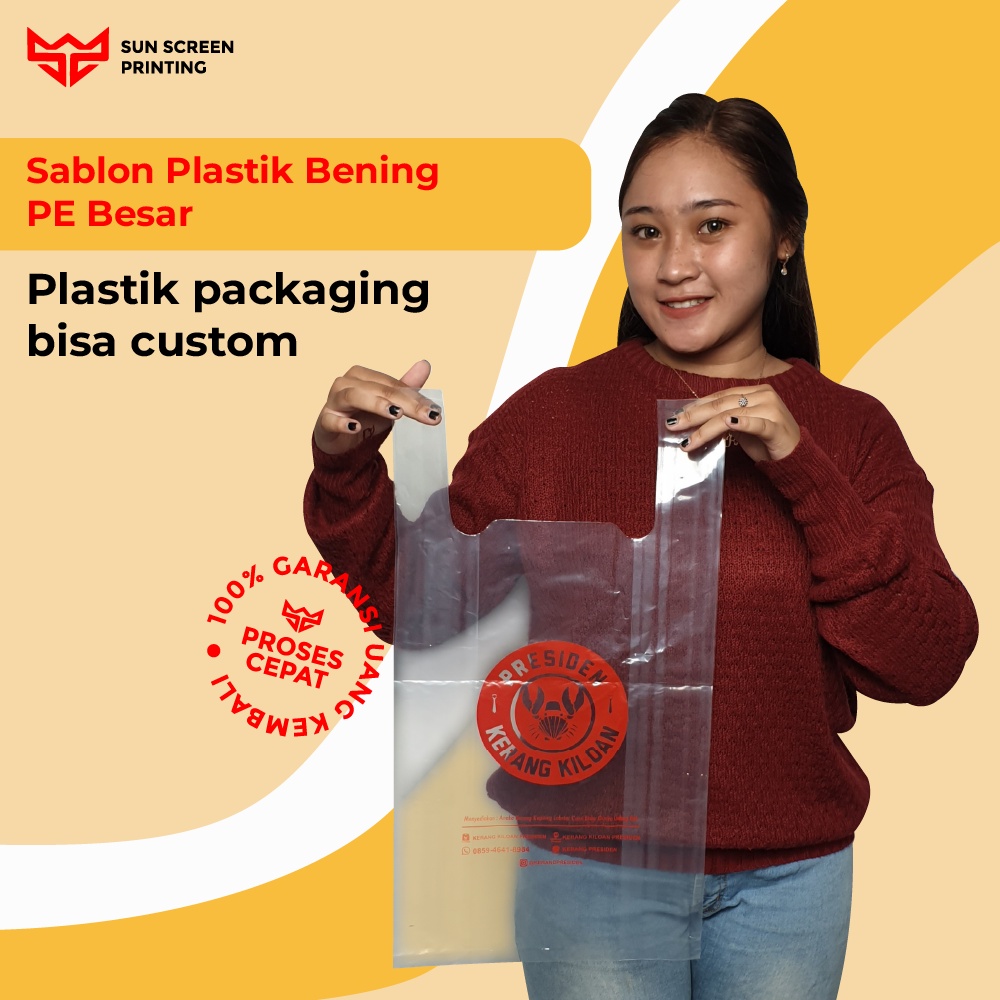 Sablon Plastik Bening PE Besar 30x45