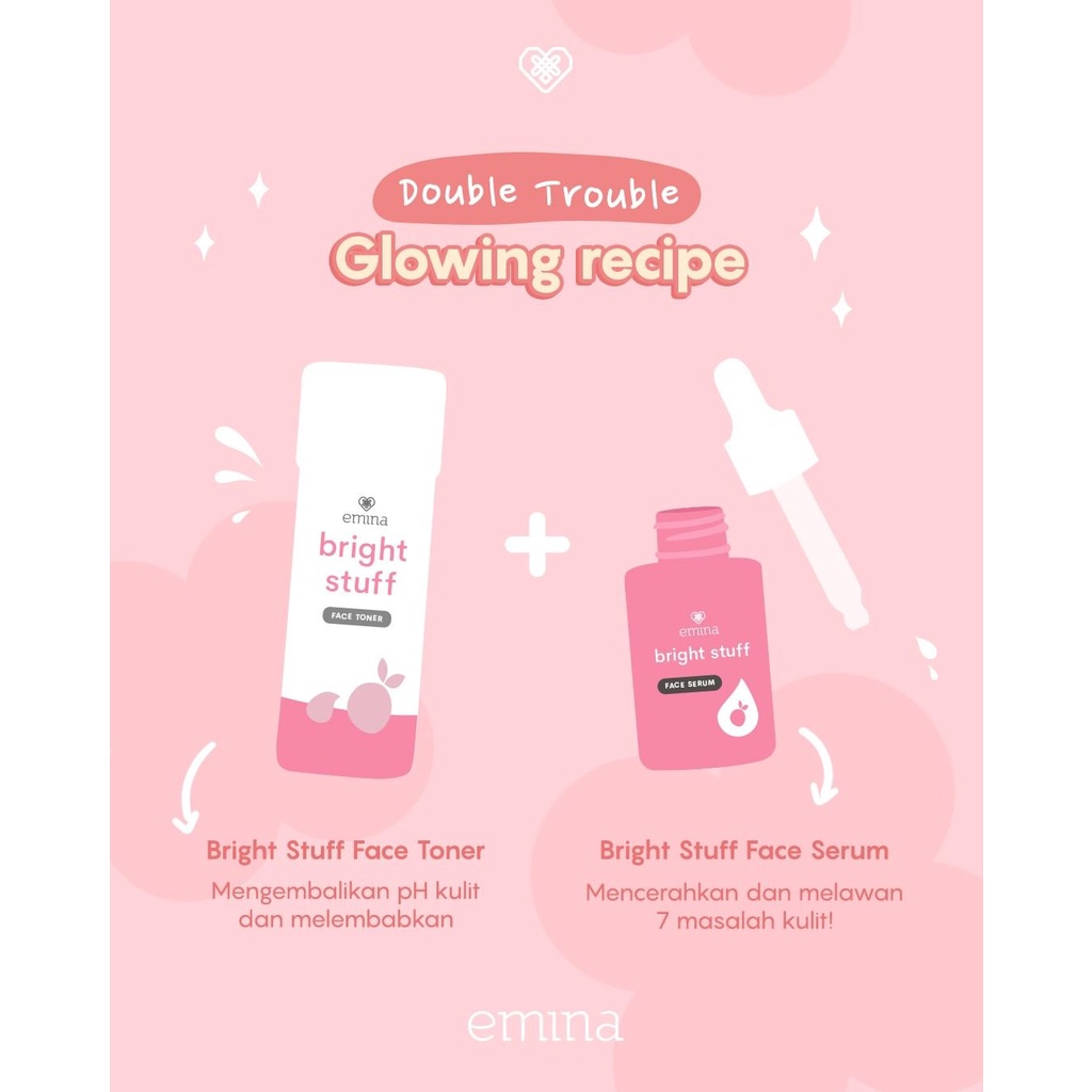 ✿ELYSABETHME✿ ˜”*°• emina •°*”˜. Emina Bright Stuff Face Serum 30ml mencerahkan dan memutihkan kulit tekstur ringan anti iritasi memperbaiki tekstur skin barrier