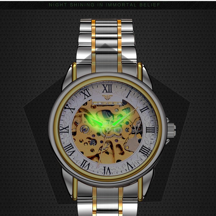 NEW FNGEEN 8866 MEKANIK OTOMATIS JAM TANGAN PRIA LUXURY STAINLESS STEEL ORIGINAL ANTI AIR AUTOMATIC