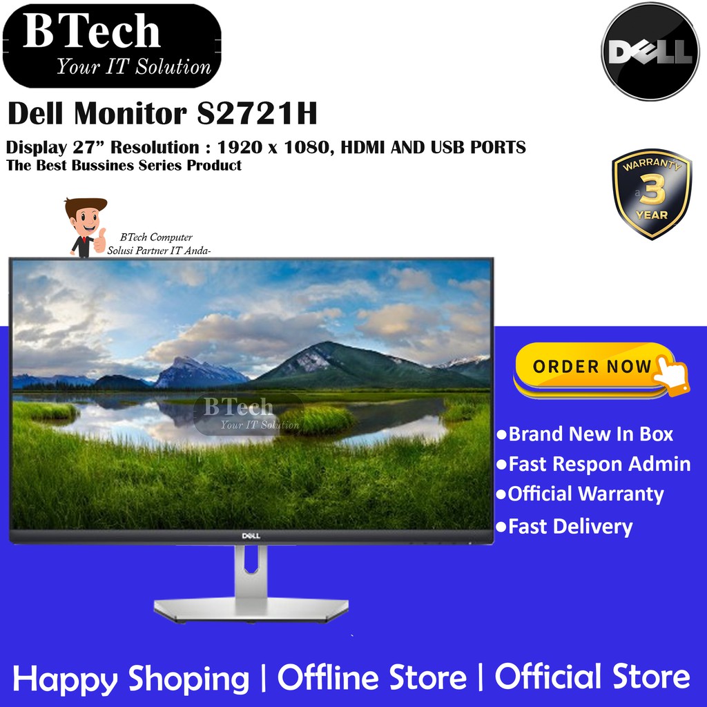 MONITOR LED DELL 27" S2721H 27 inch FULL HD HDMI