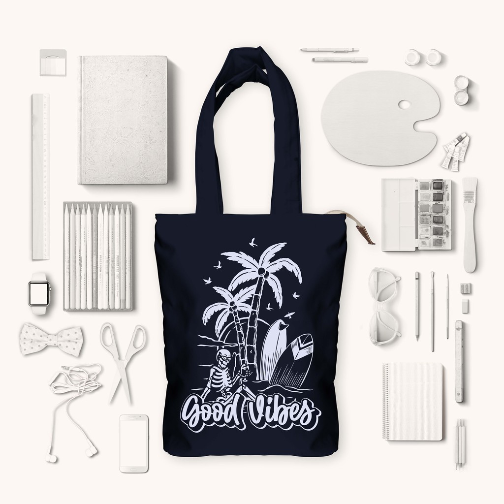 Tote Bag Kanvas Cordura Good Vibes