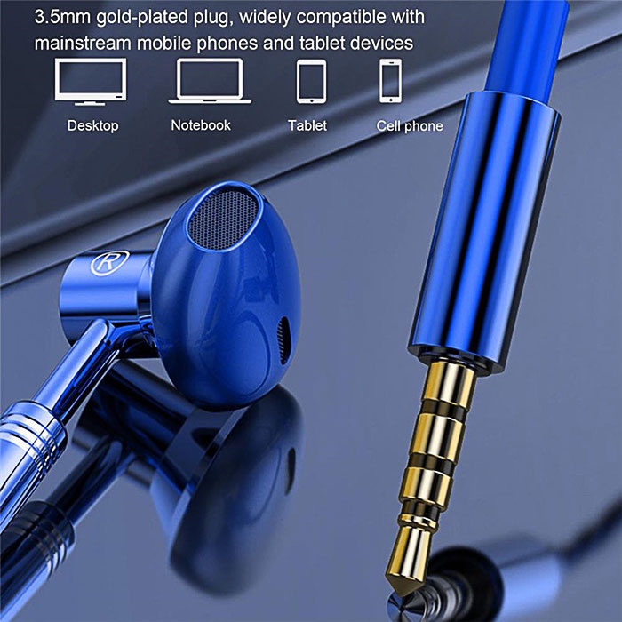 ⚡YZ Metal Earphone Wired Gaming Earphones with Microphone 9D Bass Original waterproof Headset Headphones