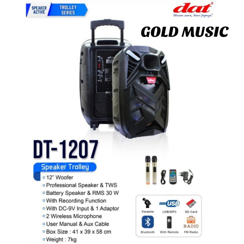 PORTABLE WIRELESS DAT DT 1207 PORTABLE SPEAKER WIRELESS DAT DT1207 ORIGINAL USB - BLUETOOTH-AUX