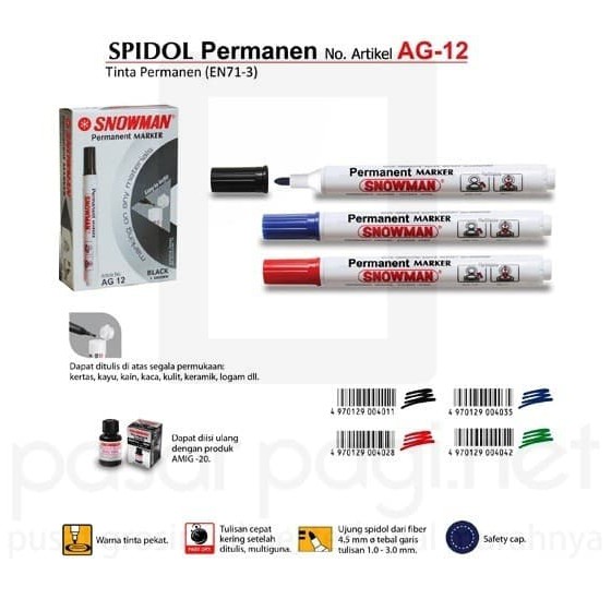 

Promo Snowman Marker AG 12
