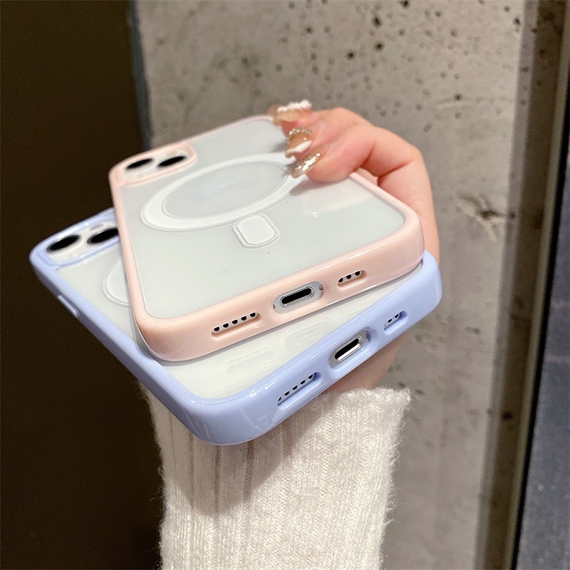 Case Magnetik Warna Permen Untuk IPhone 13 12 11 Pro X XR XS Max