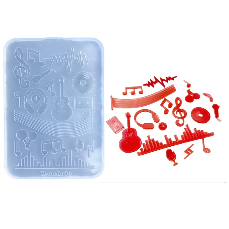 SIY Geometry Filler Musical Symbols Resin Casting Silicone Mold Woman Keychain Pendant Ornament Mold for DIY Crafts