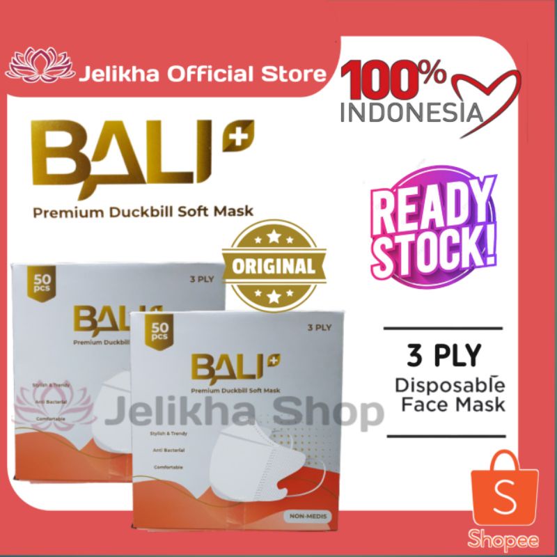 Masker Duckbill Genio Bali | Masker Duckbill Garis isi 50 Murah buatan indonesia
